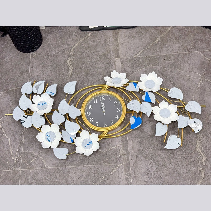 Floral Wall Clock with Leaf Design Kalsten