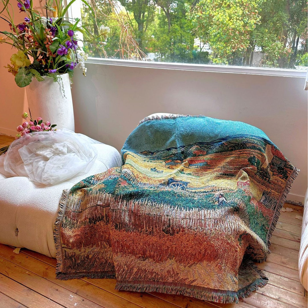 Artistic Landscape Tapestry Throw Blanket