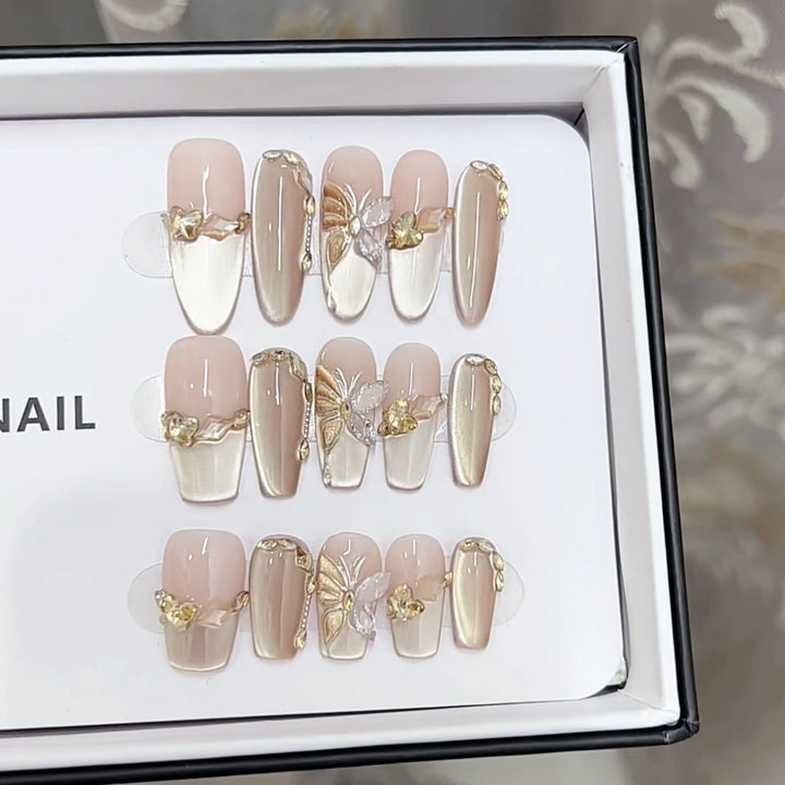 Artistic Floral-Designed Press-On Nails Kalsten