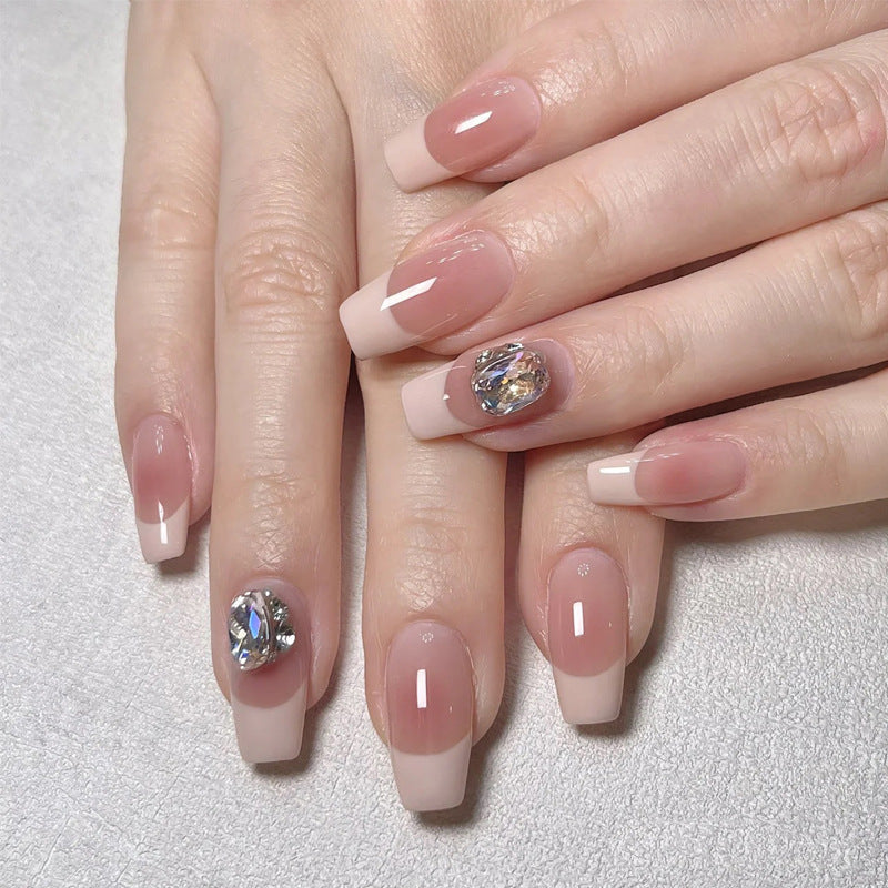 Artistic Press-On Nail Set with Glittery Star Accents Kalsten