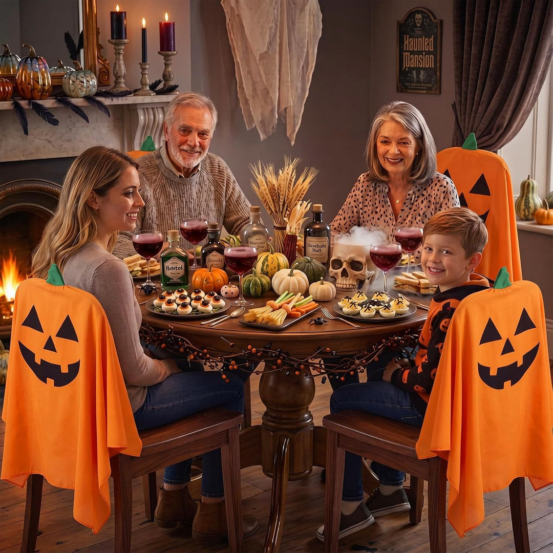 Halloween chair covers in ghost design for dining room and party
