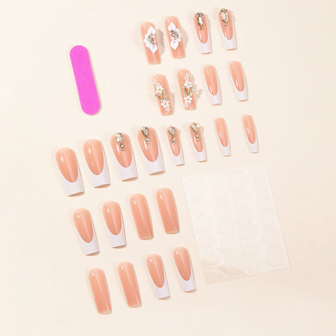 Decorative Floral Acrylic Nail Art Extensions Kalsten