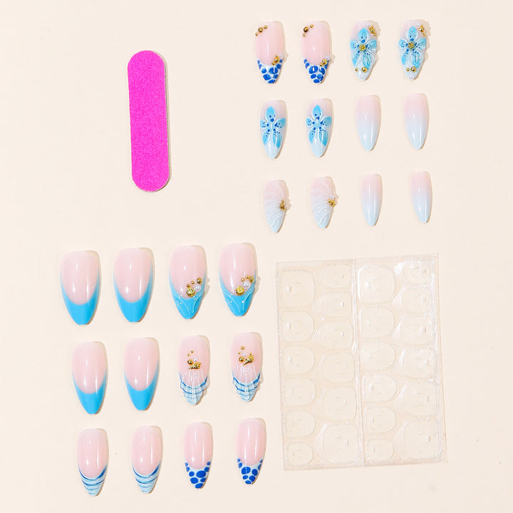 Elegant Floral Art Acrylic Nail Extensions Kalsten