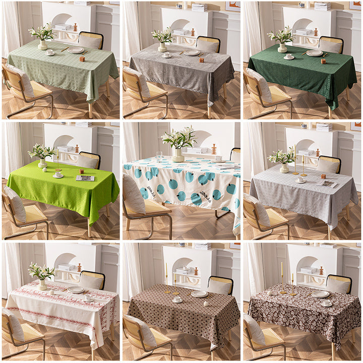Rectangular tablecloth with jacquard-like structure, water-repellent surface and easy-care fabric Kalsten