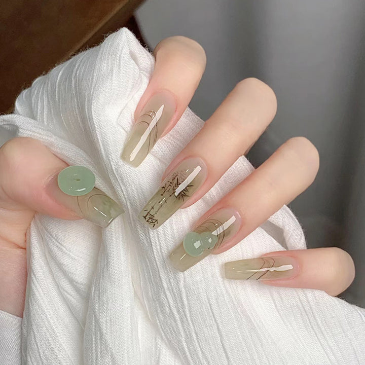 Artificial nails with modern geometric design Kalsten