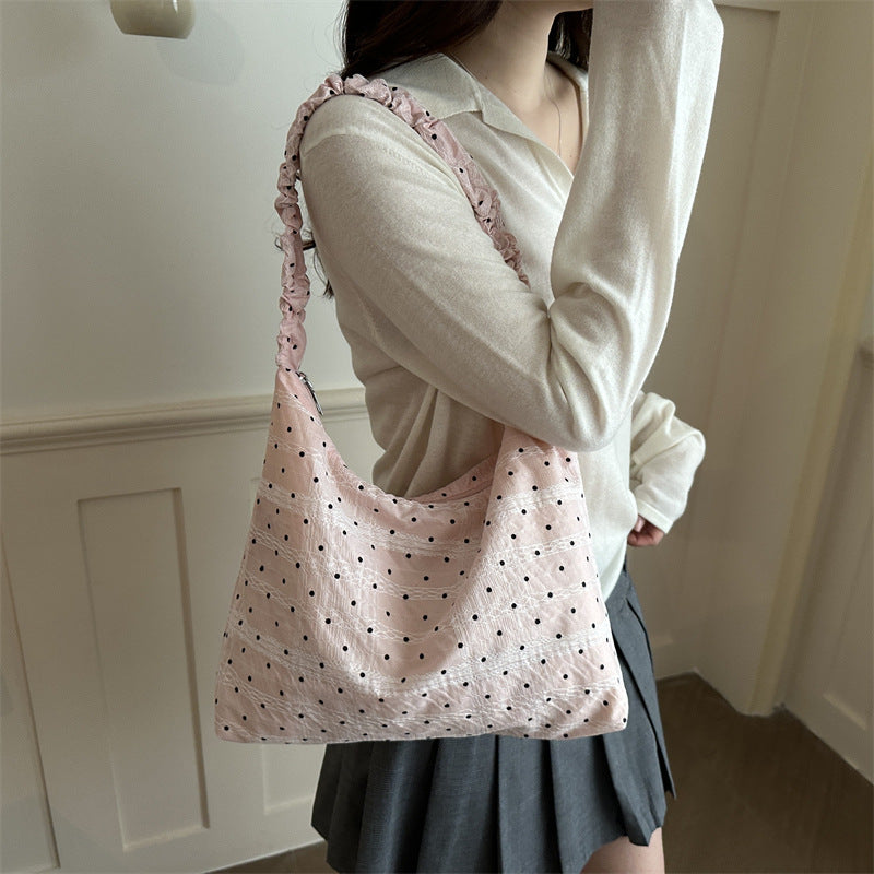 Textured Fabric Shoulder Bag
