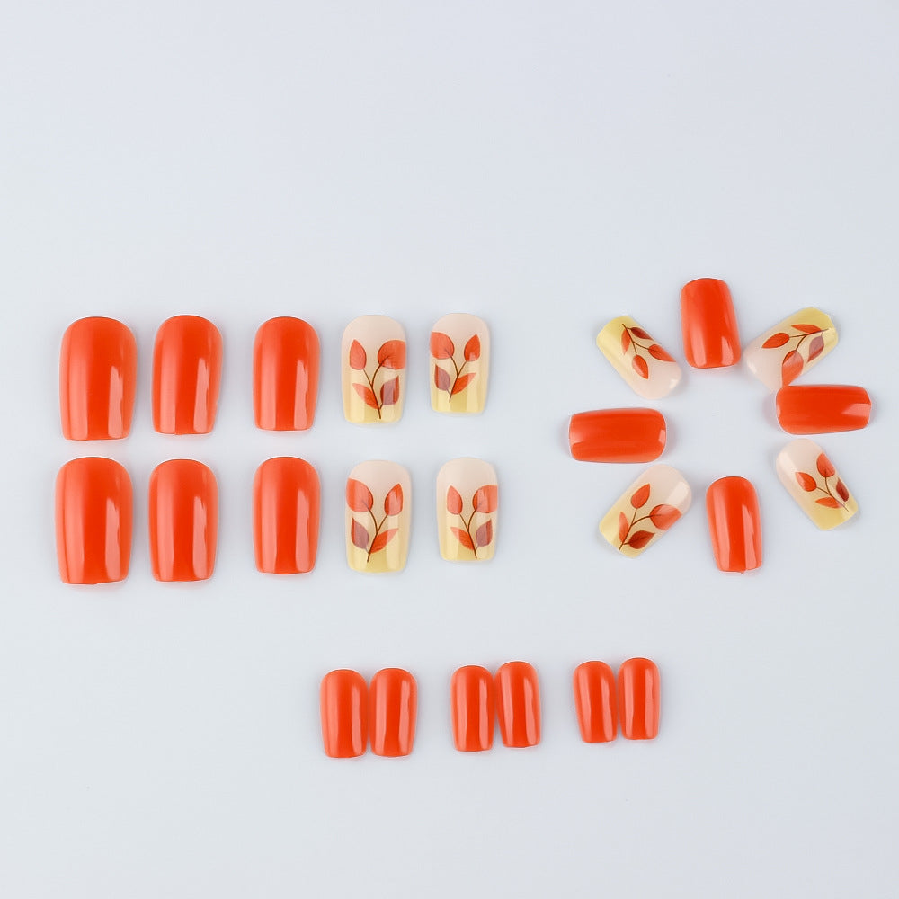 Autumn-Themed Press-On Nail Art Set Kalsten