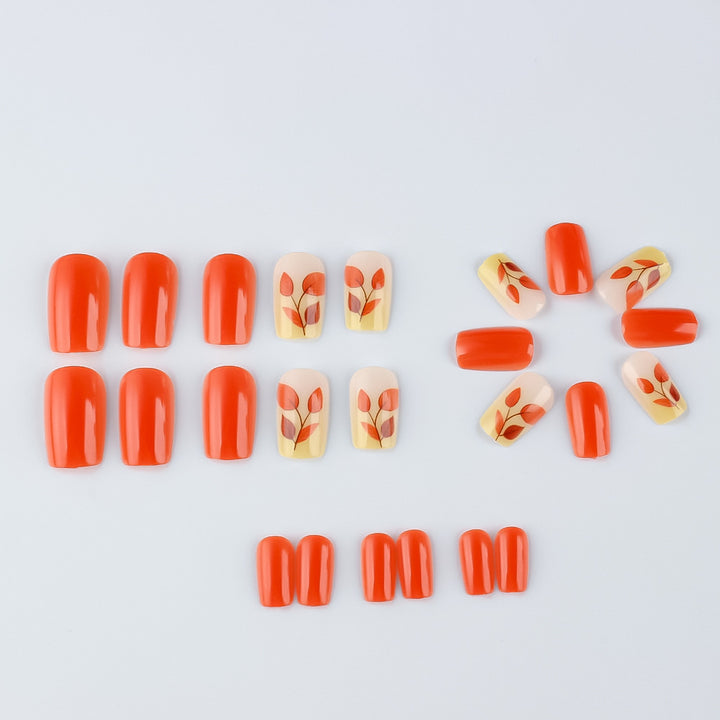 Autumn-Themed Press-On Nail Art Set Kalsten