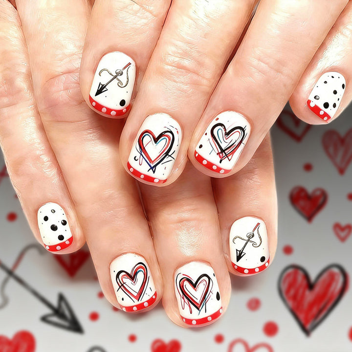 Artistic Heart-Themed Nail Art Kalsten