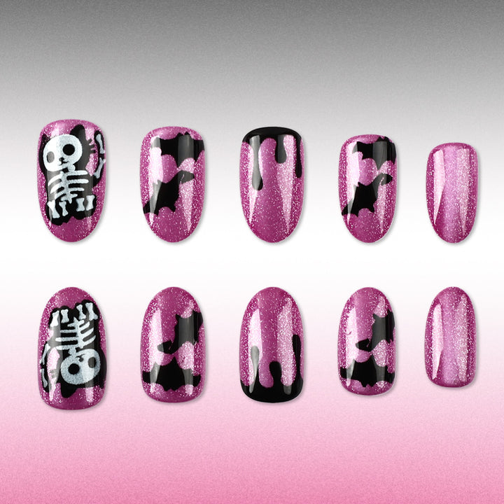 Artistic Halloween-Themed Press-On Nail Art Kalsten