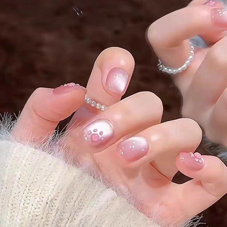 Artistic Press-On Nail Set with Floral Accent Designs Kalsten