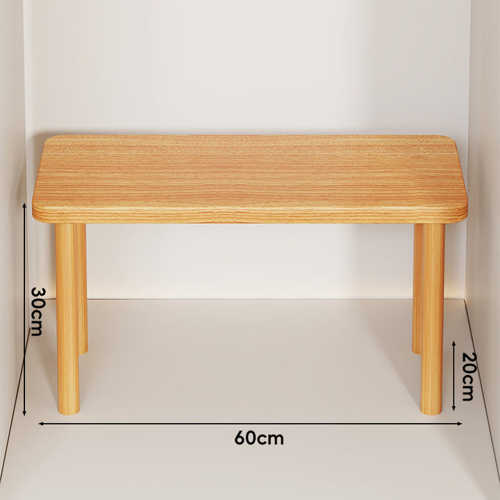 Height-Adjustable Rectangular Wooden Riser Table with Detachable Round Legs