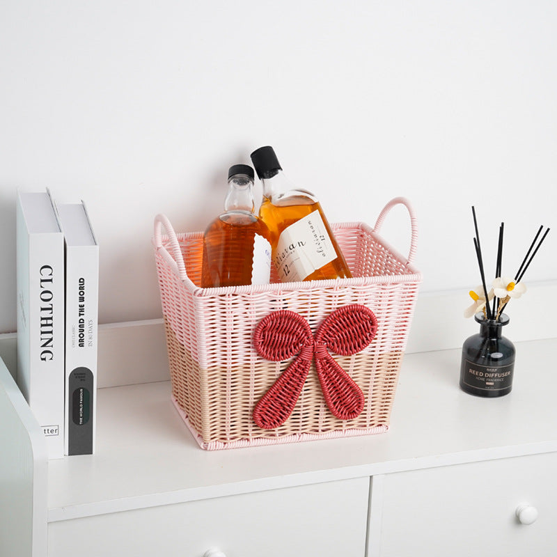 Decorative Woven Storage Basket with Bow Design Kalsten
