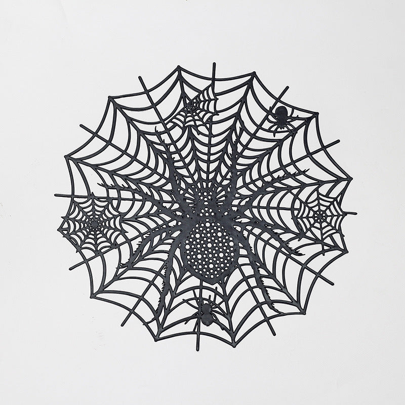 Filigree Halloween Table Decoration Spider Web Placemat made of flexible plastic