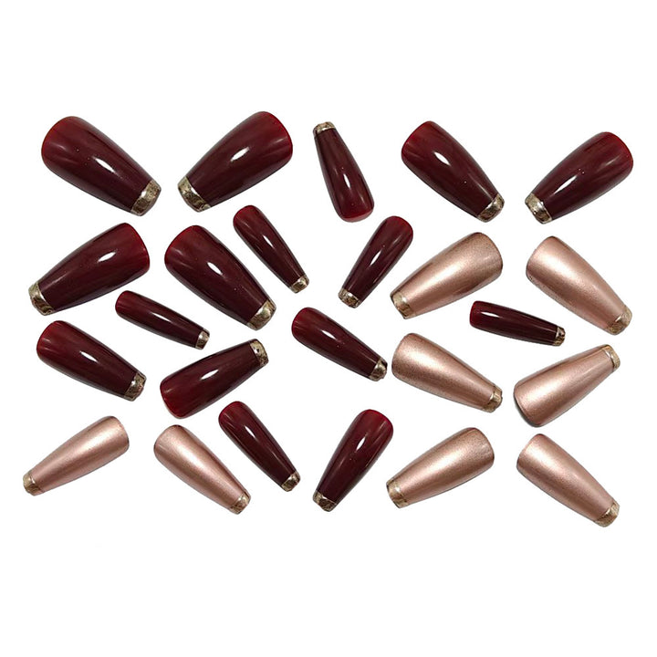 Glamorous artificial nails in metallic finish Kalsten