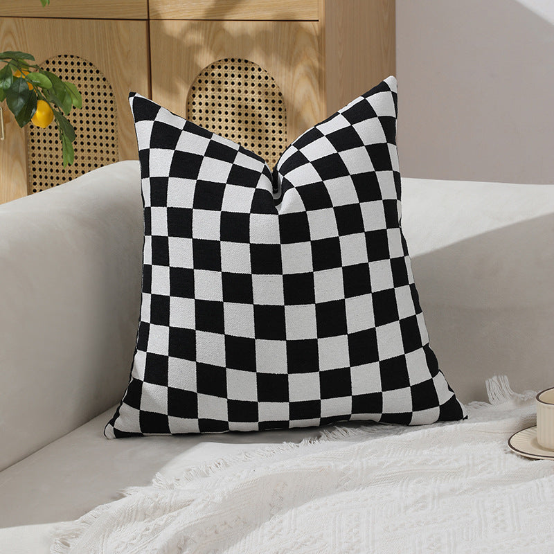 Checkerboard Patterned Decorative Pillow