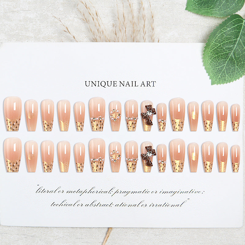 Artificial nail set with elegant appliqués Kalsten