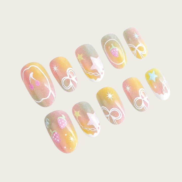 Creative artificial nails with colorful designs Kalsten