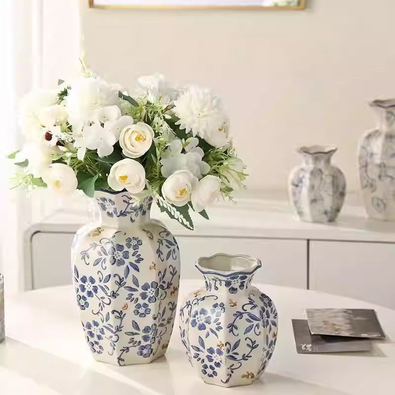 Floral-Inspired Decorative Ceramic Vase