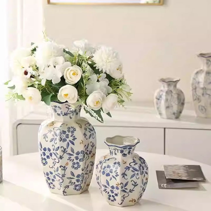 Floral-Inspired Decorative Ceramic Vase