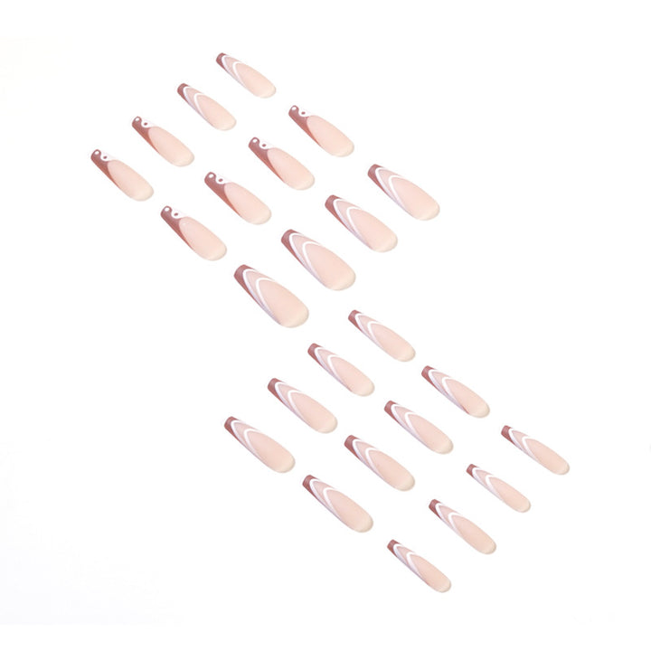 Elegant Nail Extensions with Artistic Wave Design Kalsten