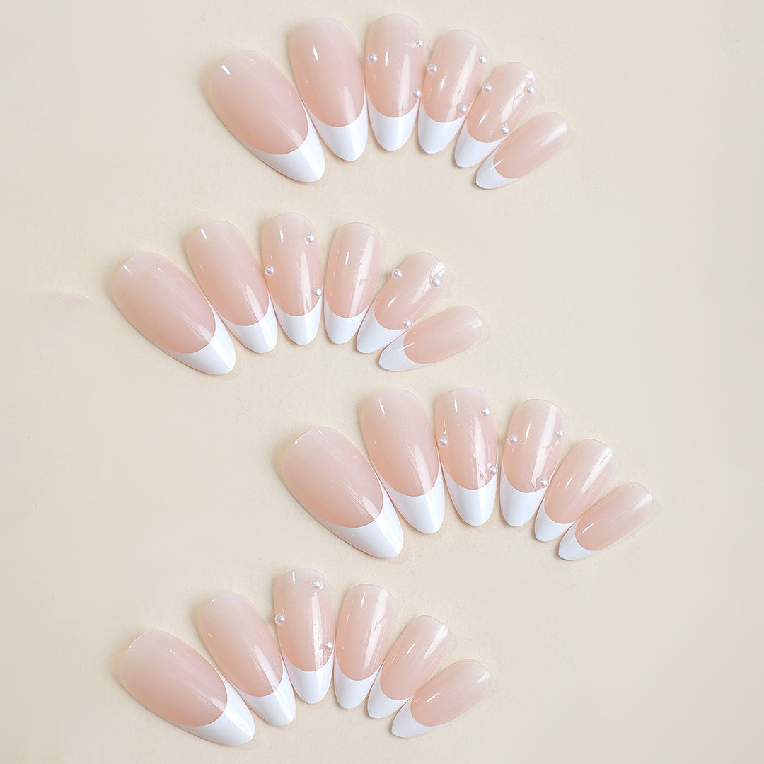 Artificial nail set with elegant tips and pearl decorations Kalsten