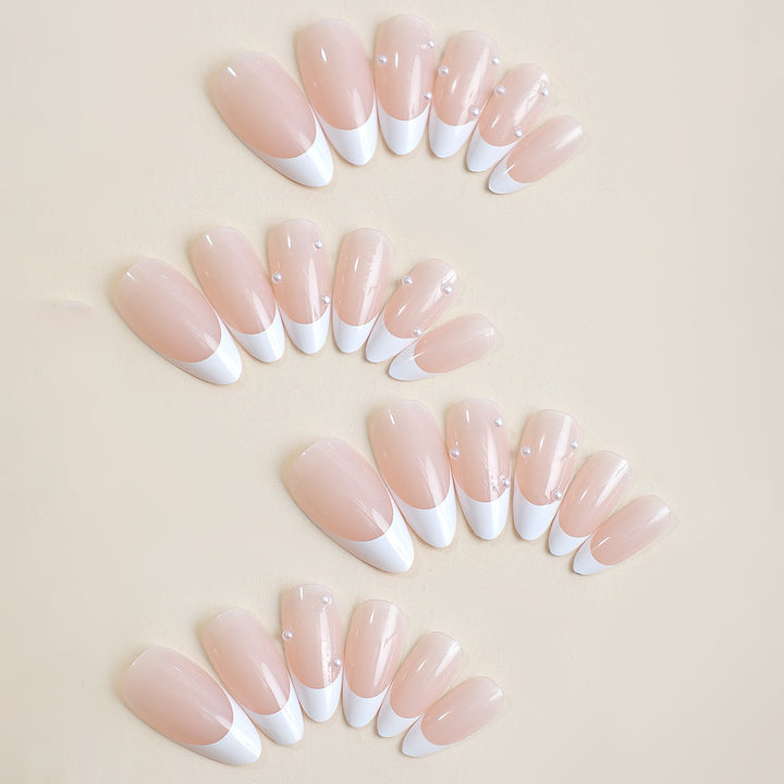 Artificial nail set with elegant tips and pearl decorations Kalsten