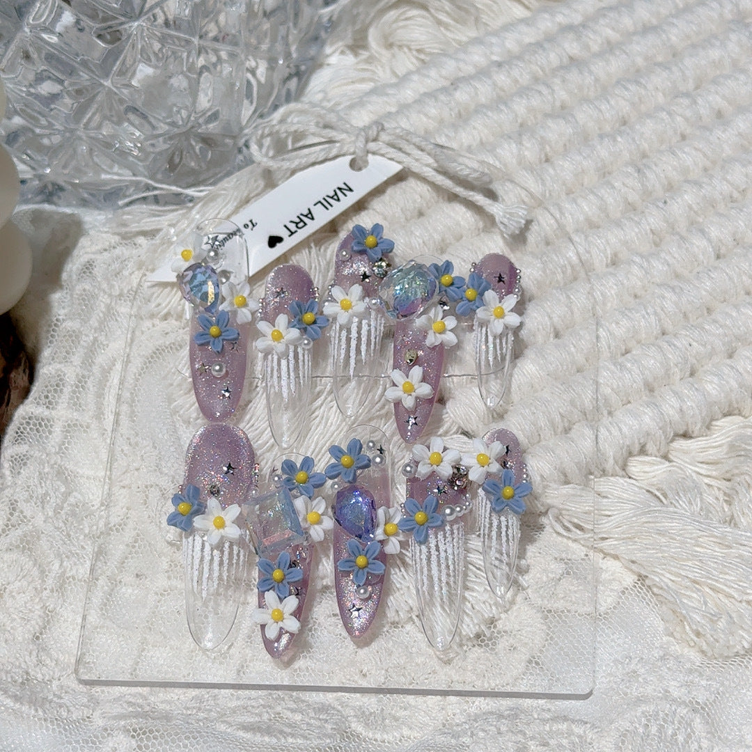 Decoratively Adorned Press-On Nail Set