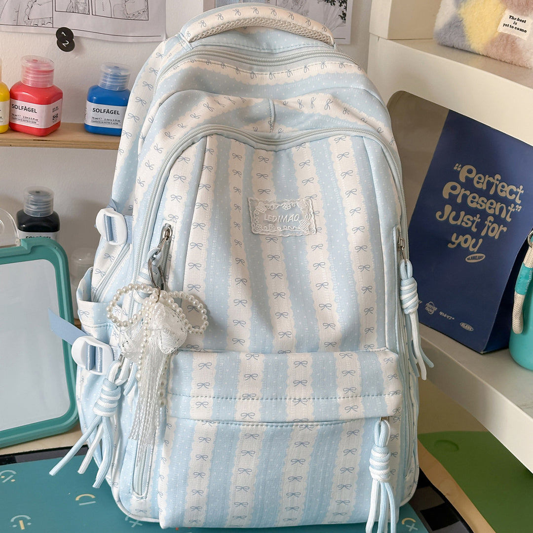 Stylish Bow-Accented Casual Backpack