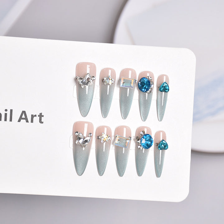 Glamorous Stiletto Nail Extensions with Crystals Kalsten