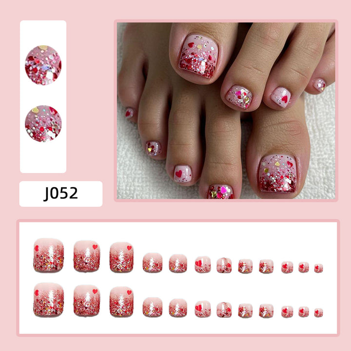 Nail art with sparkling hearts Kalsten