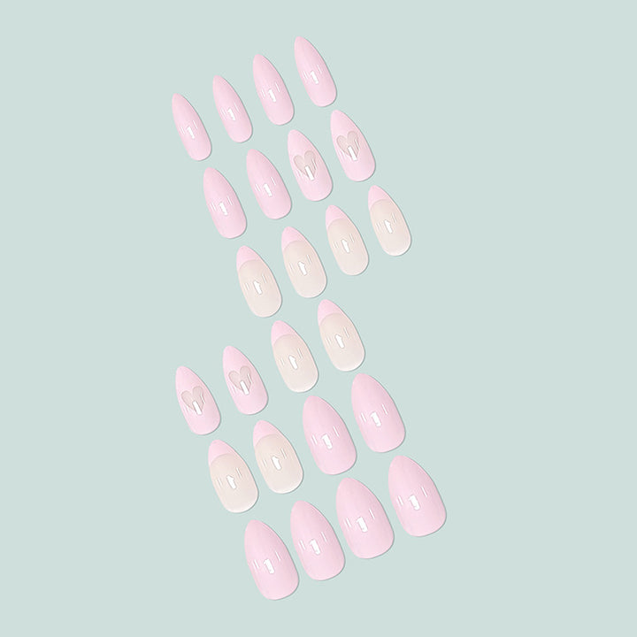 Elegant Stiletto Artificial Nails with Heart Motif Kalsten