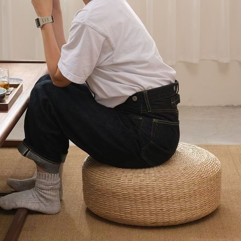 Handcrafted Natural Fiber Pouf Kalsten