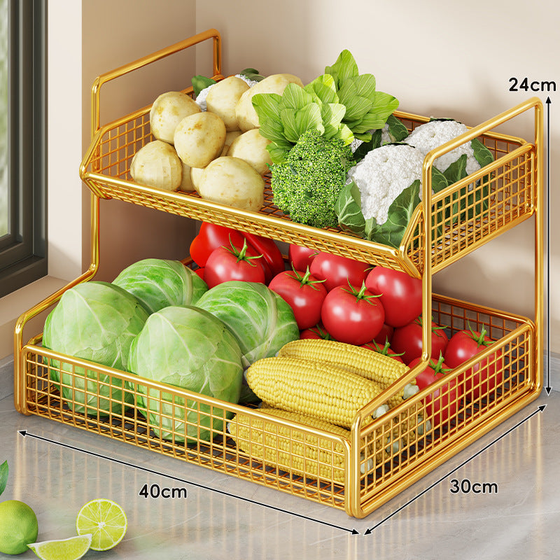 Multi-Tier Wire Mesh Kitchen Pantry Storage Organizer Rack