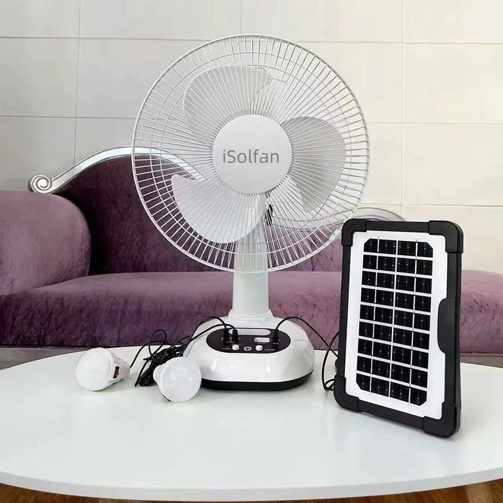 Ladies Solar-Powered Table Fan with LED Lighting Kalsten