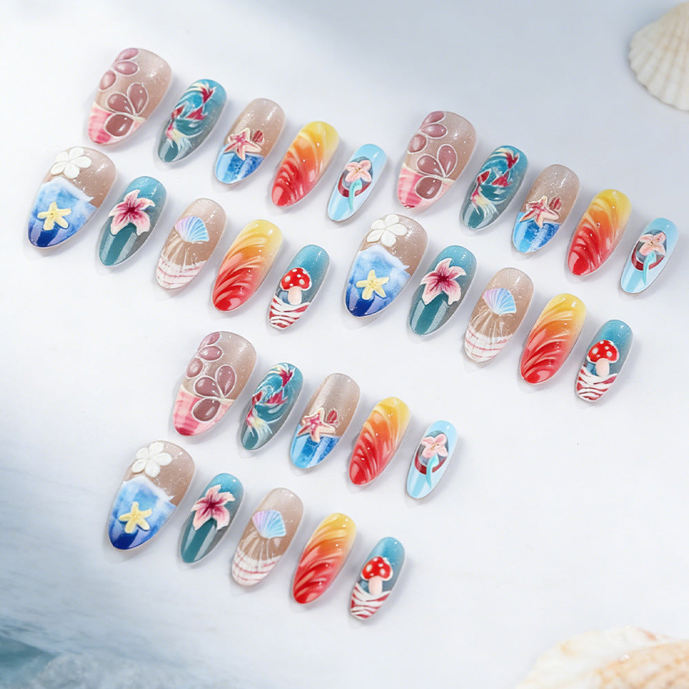 Artistic Marine-Themed Press-On Nails Kalsten