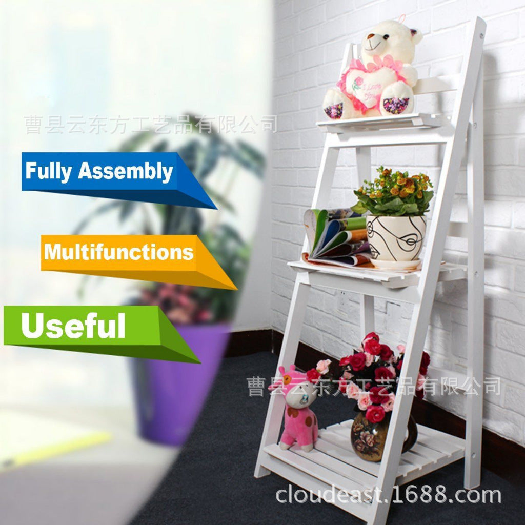 Multi-Tiered Wooden Ladder Shelf Kalsten