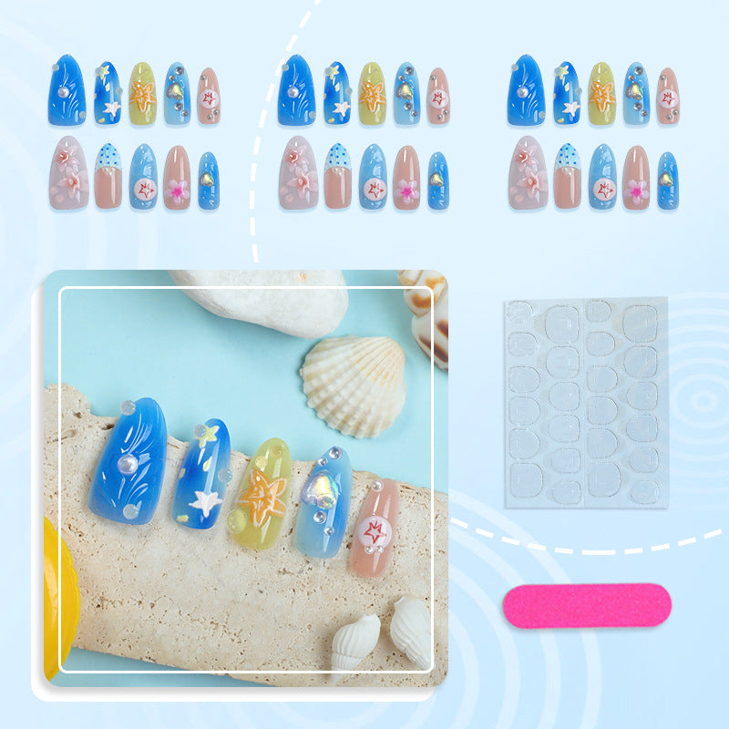 Decorative Floral Press-On Nail Art Kalsten