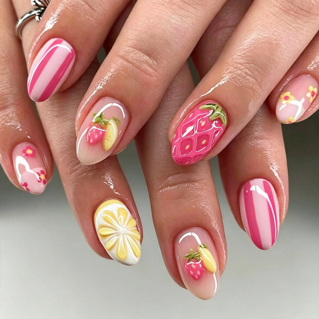 Creative Fruit-Themed Press-On Nail Art Kalsten