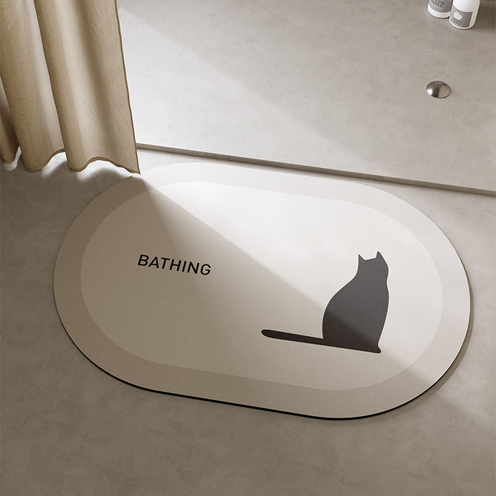 Playful Cat-Themed Bath Mat Kalsten
