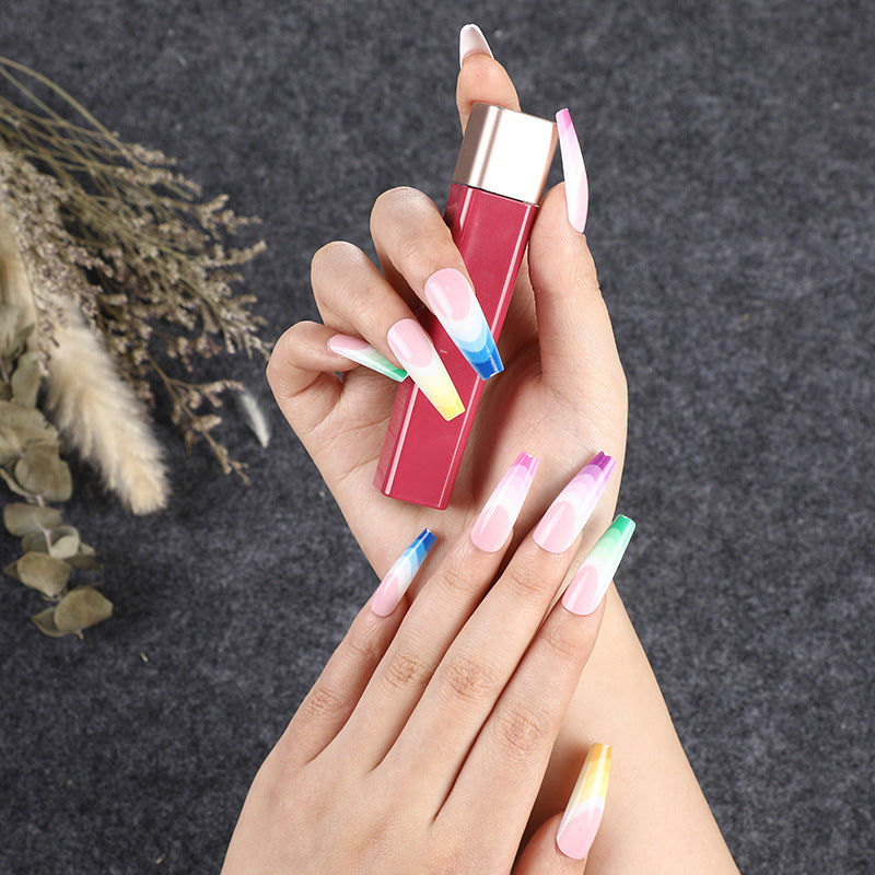 Artificial nails in luxurious ombre design with rhinestone accents Kalsten