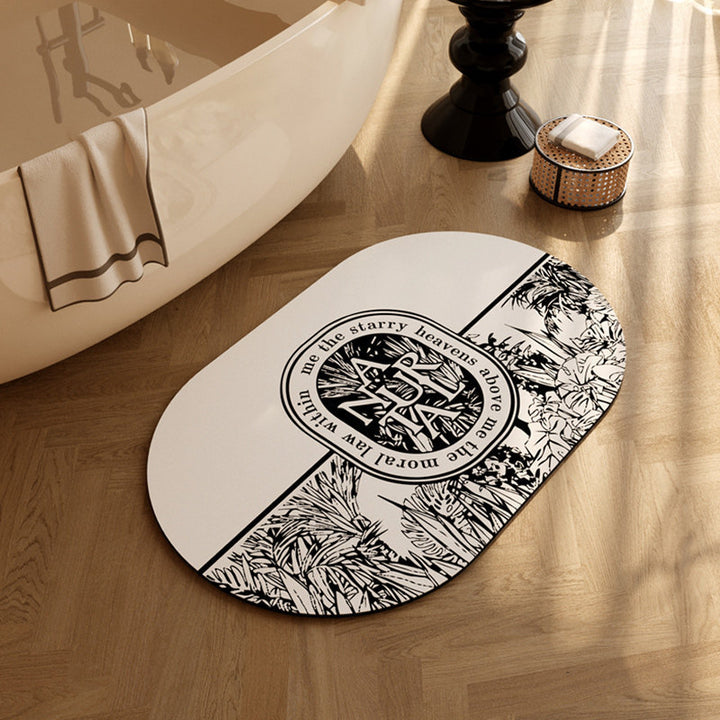 Vintage Patterned Bathroom Mat Kalsten
