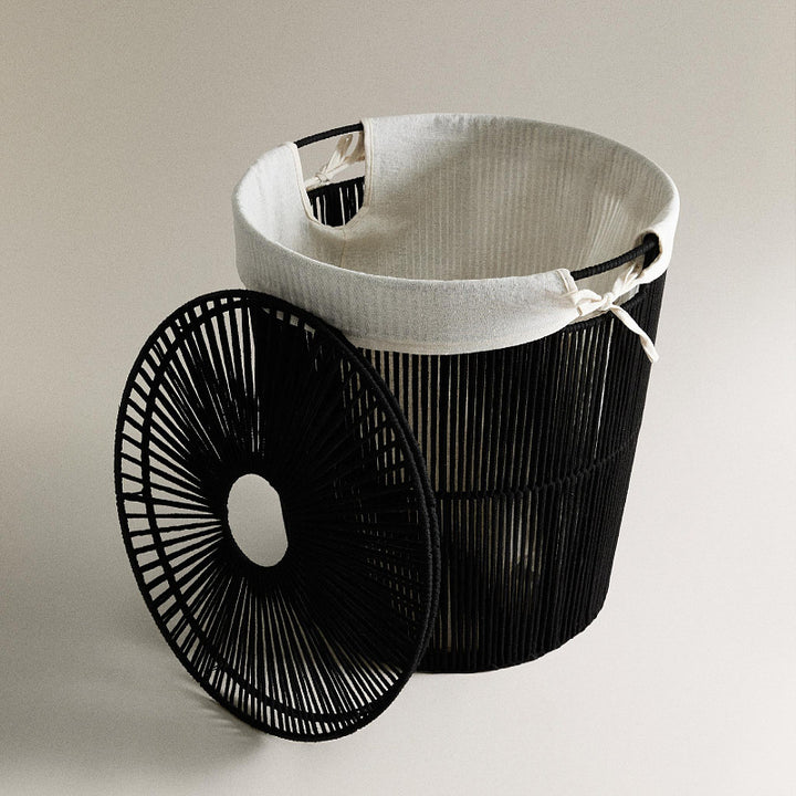 Stylish laundry basket with decorative cover Kalsten