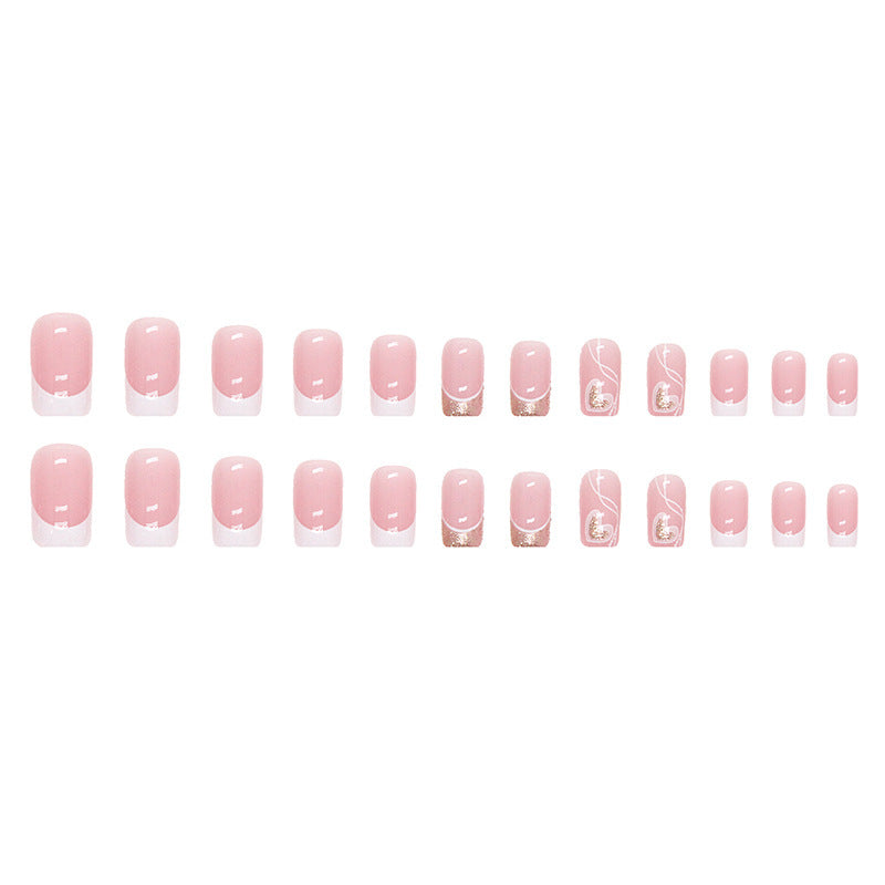 Heart-Design Press-On Nail Art Tips Kalsten
