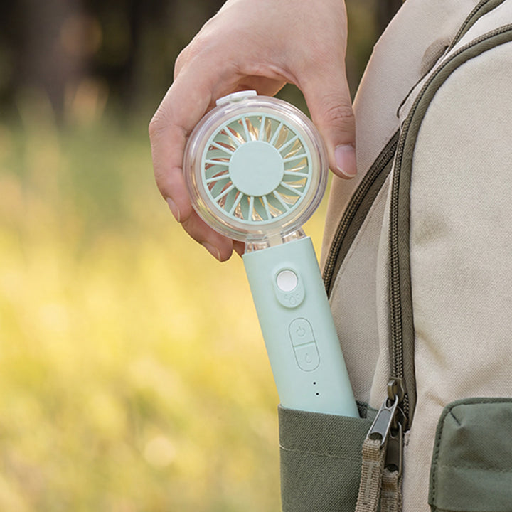 Cooling portable rechargeable handheld misting fan with foldable loop and adjustable multi-speed control Kalsten