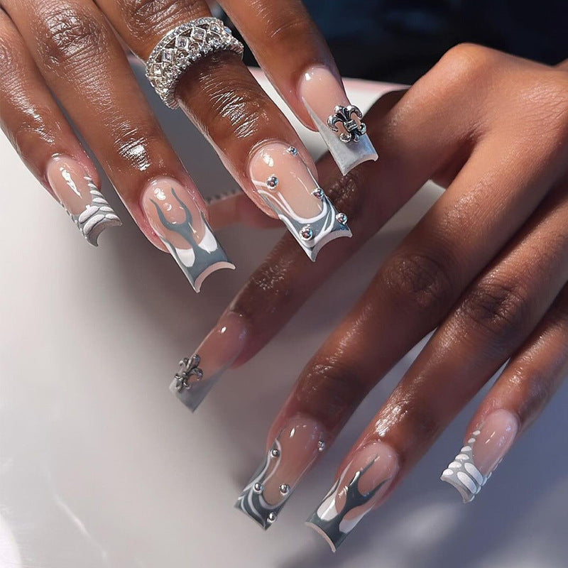 Decorative Press-On Nails with Artistic Design Elements Kalsten