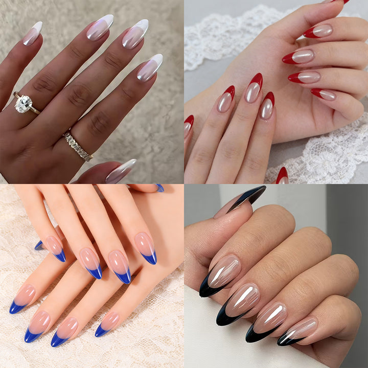 Elegant French Tip Acrylic Nail Extensions Kalsten