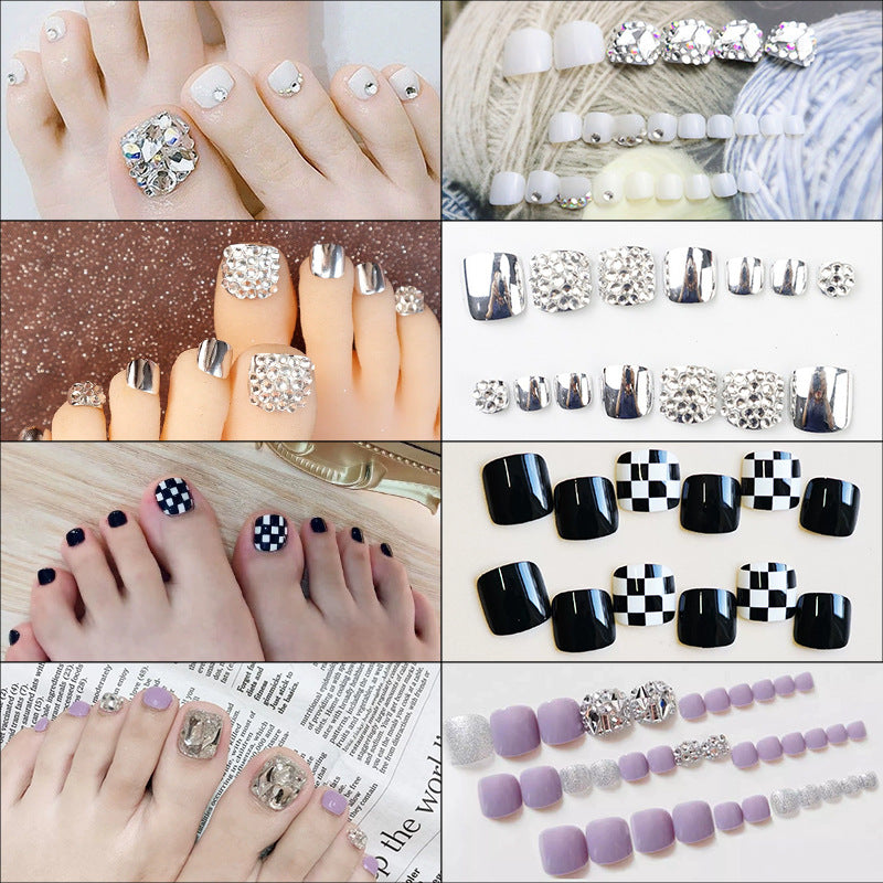 Premium Decorative Rhinestone Press-On Toe Nails Kalsten