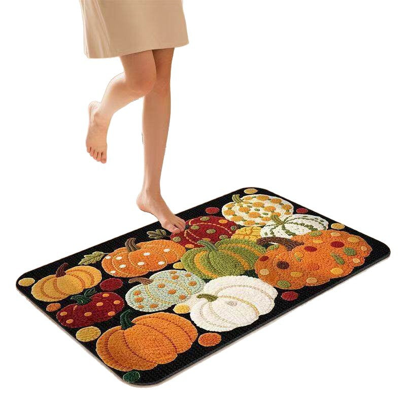 Pumpkin-Themed Bath Mat Kalsten