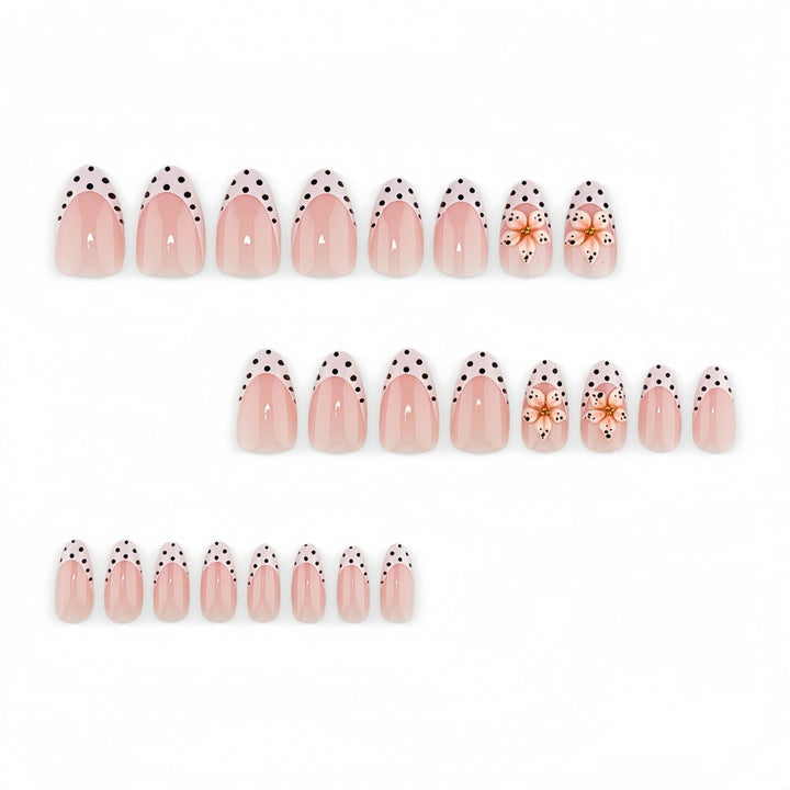 Art Nails in Elegant Flower and Dot Design Kalsten